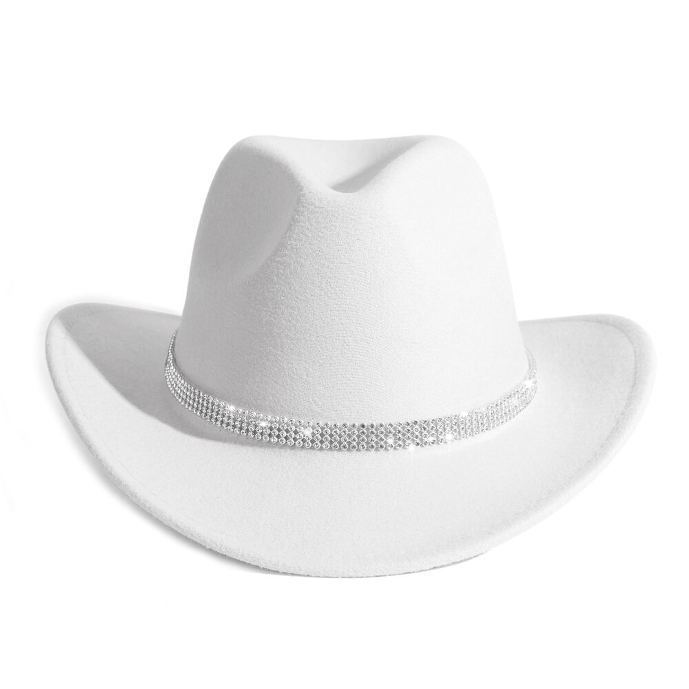 9927 Shiny Rhinestone Cowgirl Hat Bling Wide Brim Cowboy Party Classic